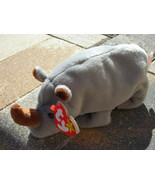 Beanie Babies Baby TY Spike the Rhino Grey 1996 Retired Collectible - $4.00