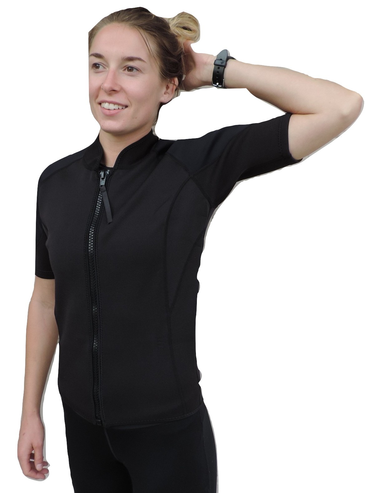 Women's 2mm Wetsuit Jacket with Short Sleeves, Front Zipper, Sizes: XS-2XL, Sale