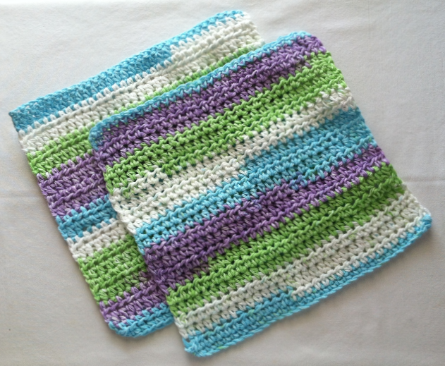 Large Handmade Dishcloths Crocheted USA Cotton by the Pair Towels