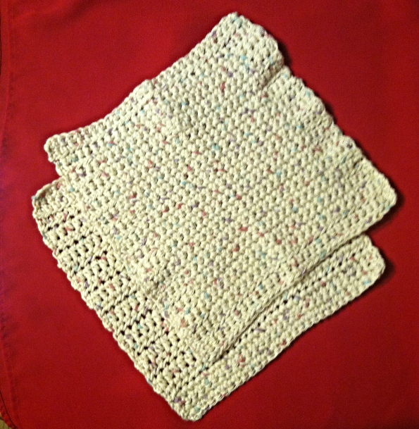 Large Handmade Dishcloths Crocheted USA Cotton by the Pair Towels