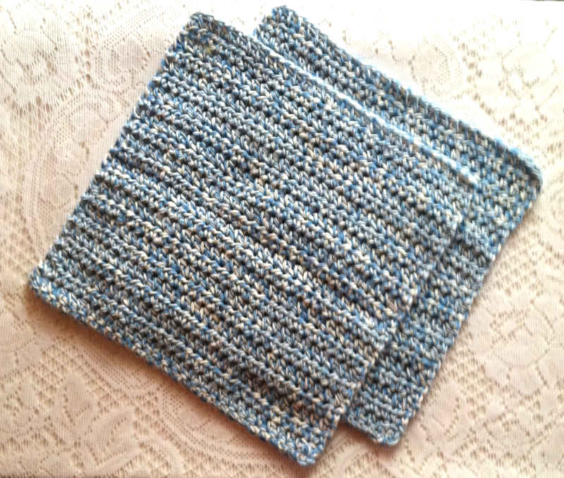 Large Handmade Dishcloths Crocheted USA Cotton by the Pair Towels