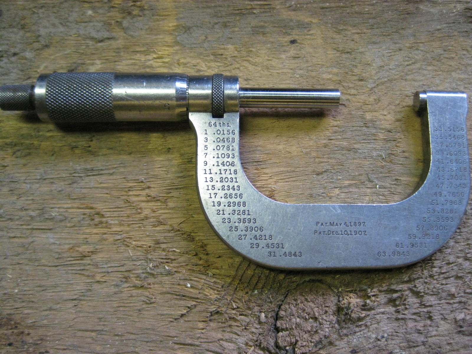 Vintage Micrometer LS Starrett No 213 Pat Dec 10, 1907 Machining