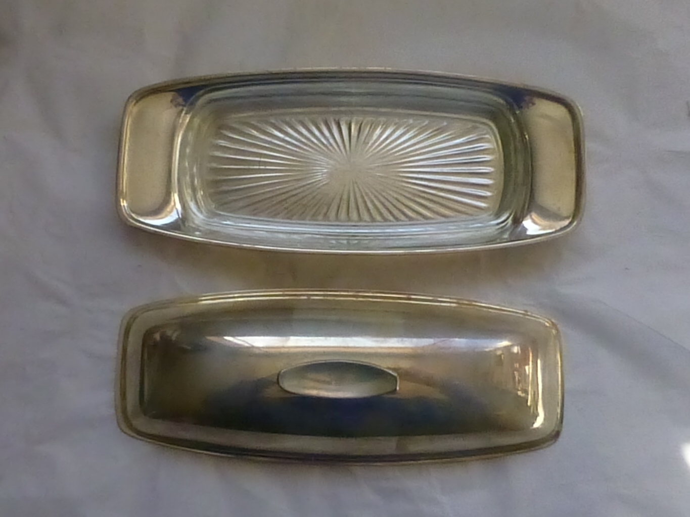 OLD VINTAGE GORHAM EP YC775 SILVERPLATED BUTTER DISH GLASS INSERT