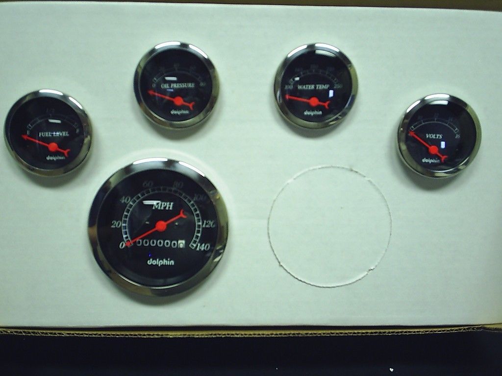 DOLPHIN 5 BLACK MECHANICAL GAUGE SET Gauges