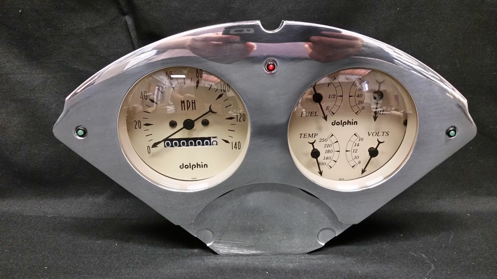 55 56 CHEVY CAR GAUGE CLUSTER REAR MOUNT TAN - Gauges