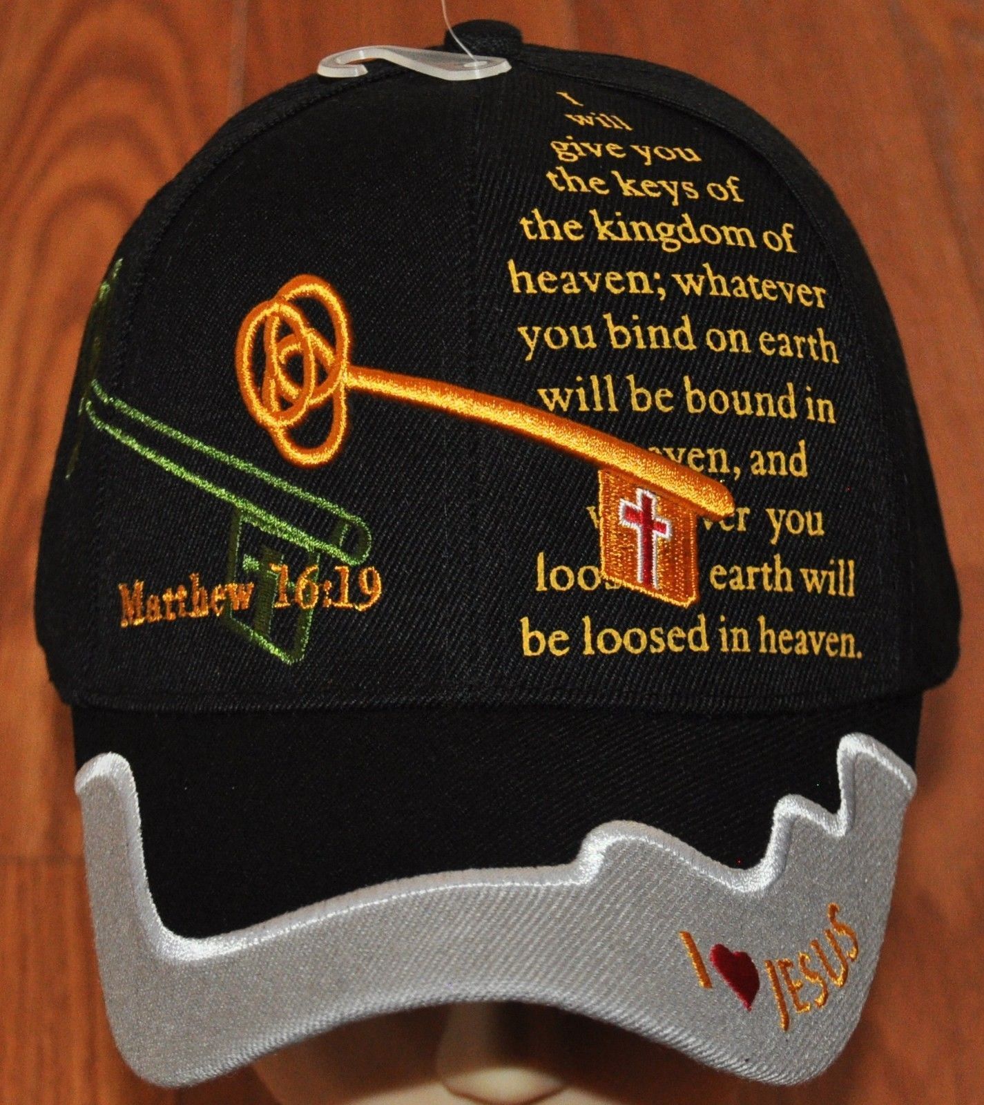 Men's Keys to the Kingdom Christian Hat Ball Cap Camo Black I Love