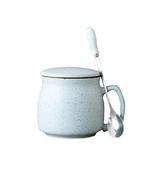 Lovely Ceramic Cup Coffee Tea Mugs Suit, Mug + Lid + Spoon, Light Blue - $22.73