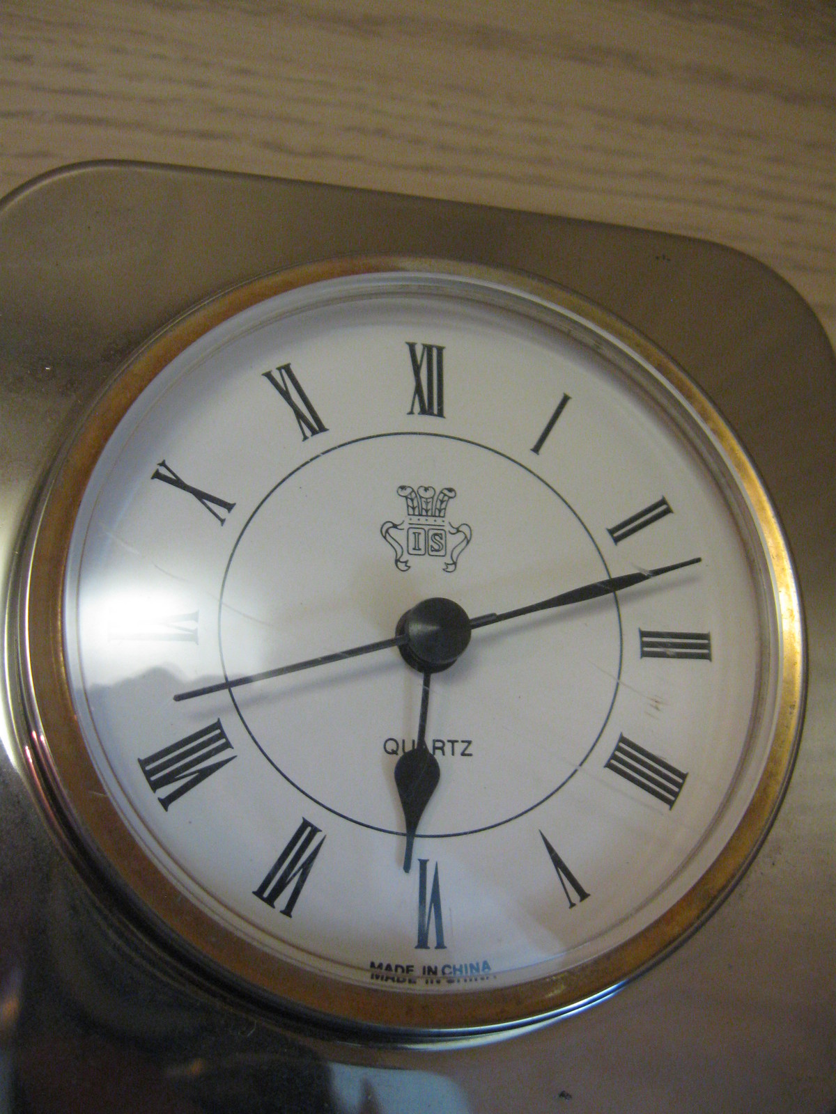 International Silver Co Table Square Clock Quartz Made In China Desk, Mantel & Shelf Clocks