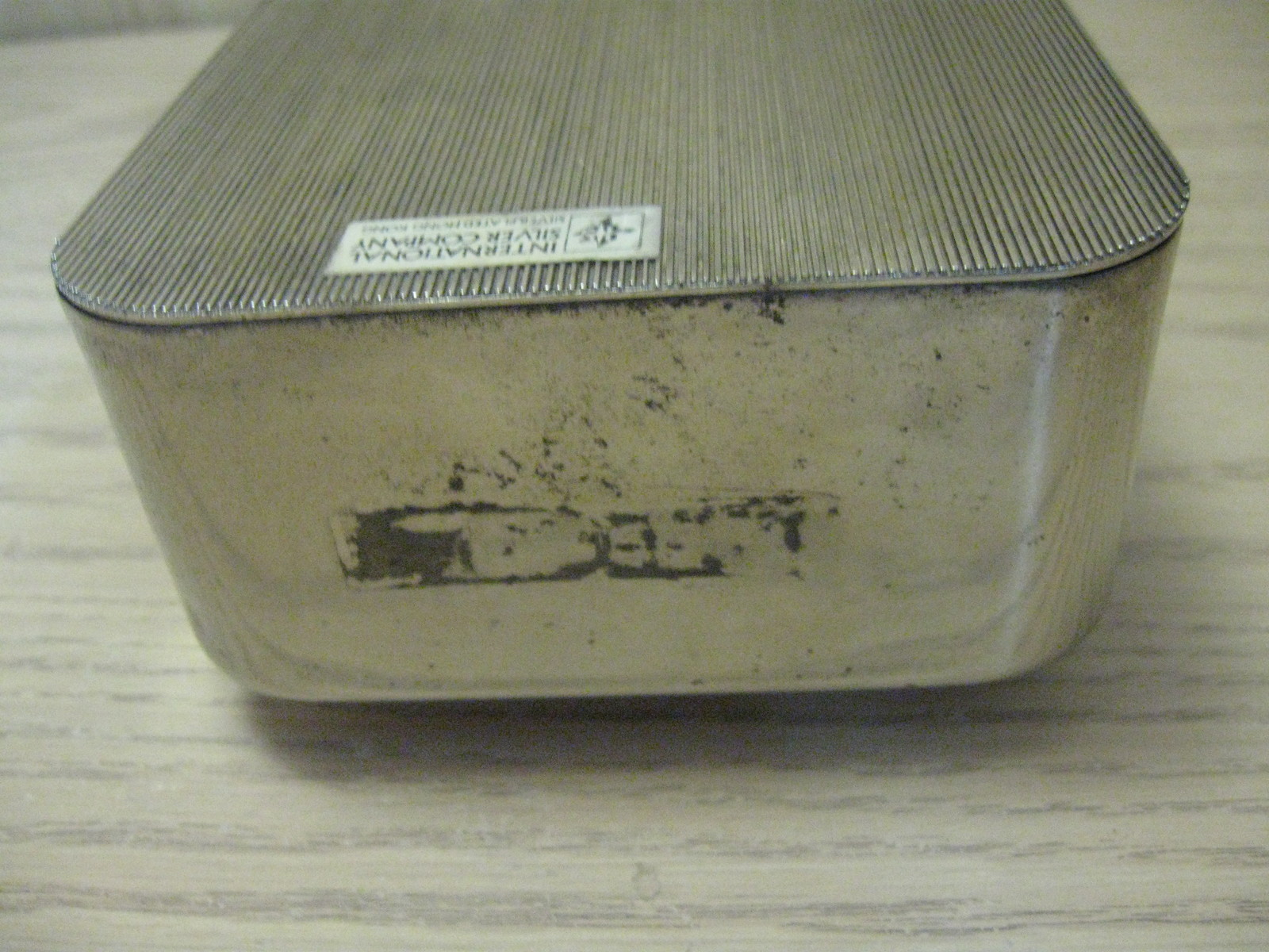 International Silver Co Table Square Clock Quartz Made In China Desk