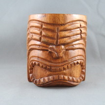 Vintage Carved Wooden Tiki Mug - Featuring a Ku Face - Made in the Philippines - $35.00