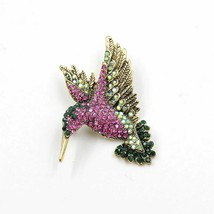  Colorful Rhinestone Hummingbird Brooch Hat Pin Fashion Accessories  - $12.00