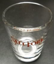 Salt Fork Shot Glass Salt Fork in Brown Cursive Print on Clear Glass - $6.99