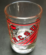 North Carolina State University NCSU Double Shot Glass Wolfpack Red on C... - $7.99