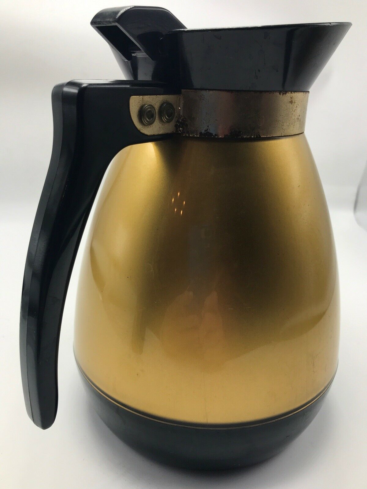 West Bend Thermo Serv Coffee Carafe insulated Gold Black USA 44 oz