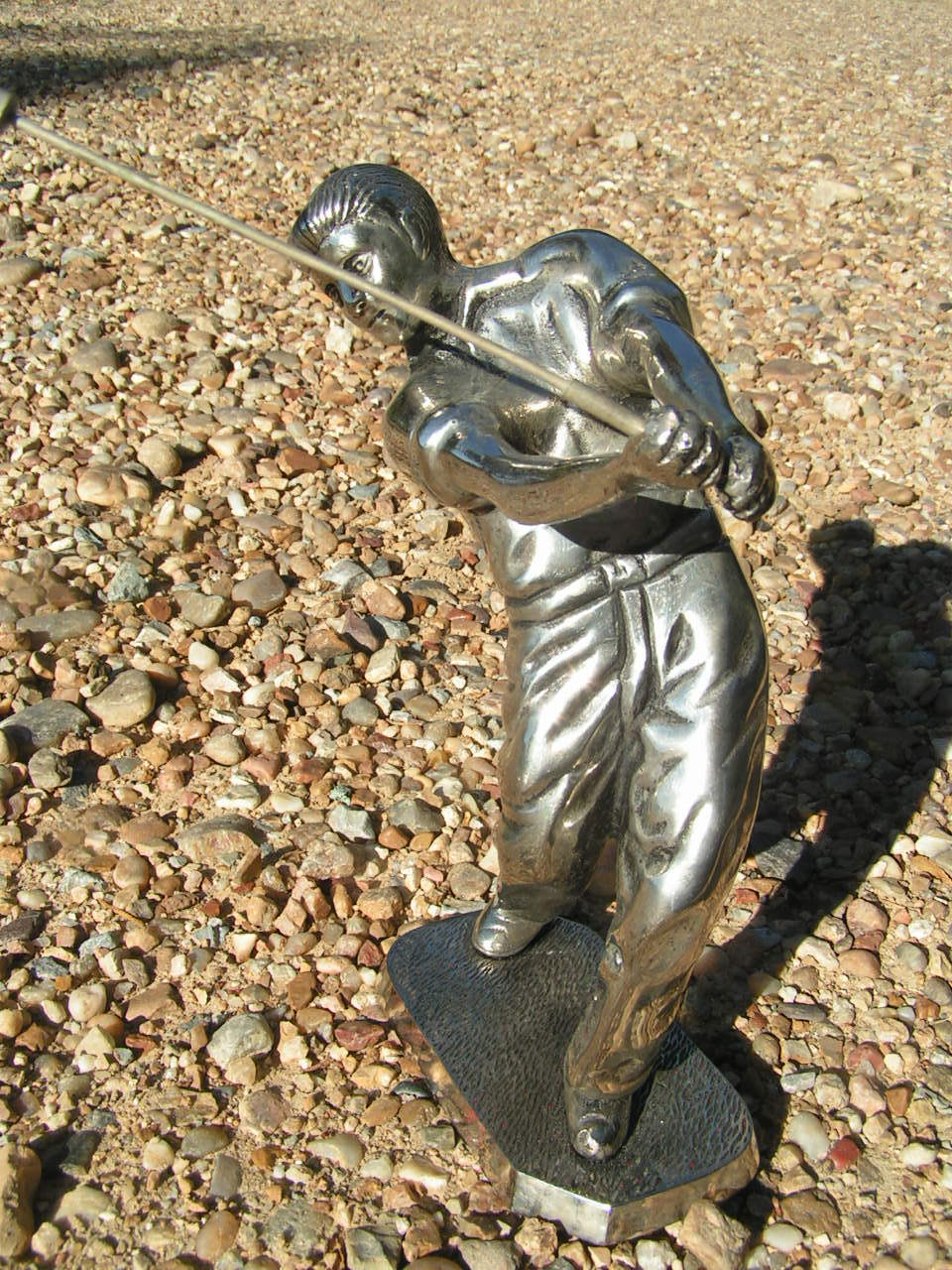 Golfer Figurine Statue Metal Golfer Desk Top Figure 9 Inches Tall HEAVY   Pewter Golf Statue Figure  5  