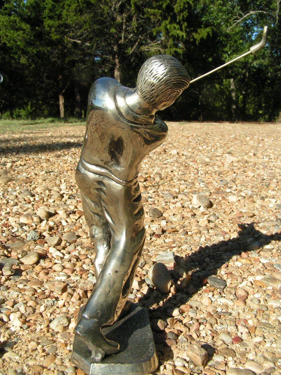 Golfer figurine statue Metal Golfer desk top figure 9 inches tall HEAVY