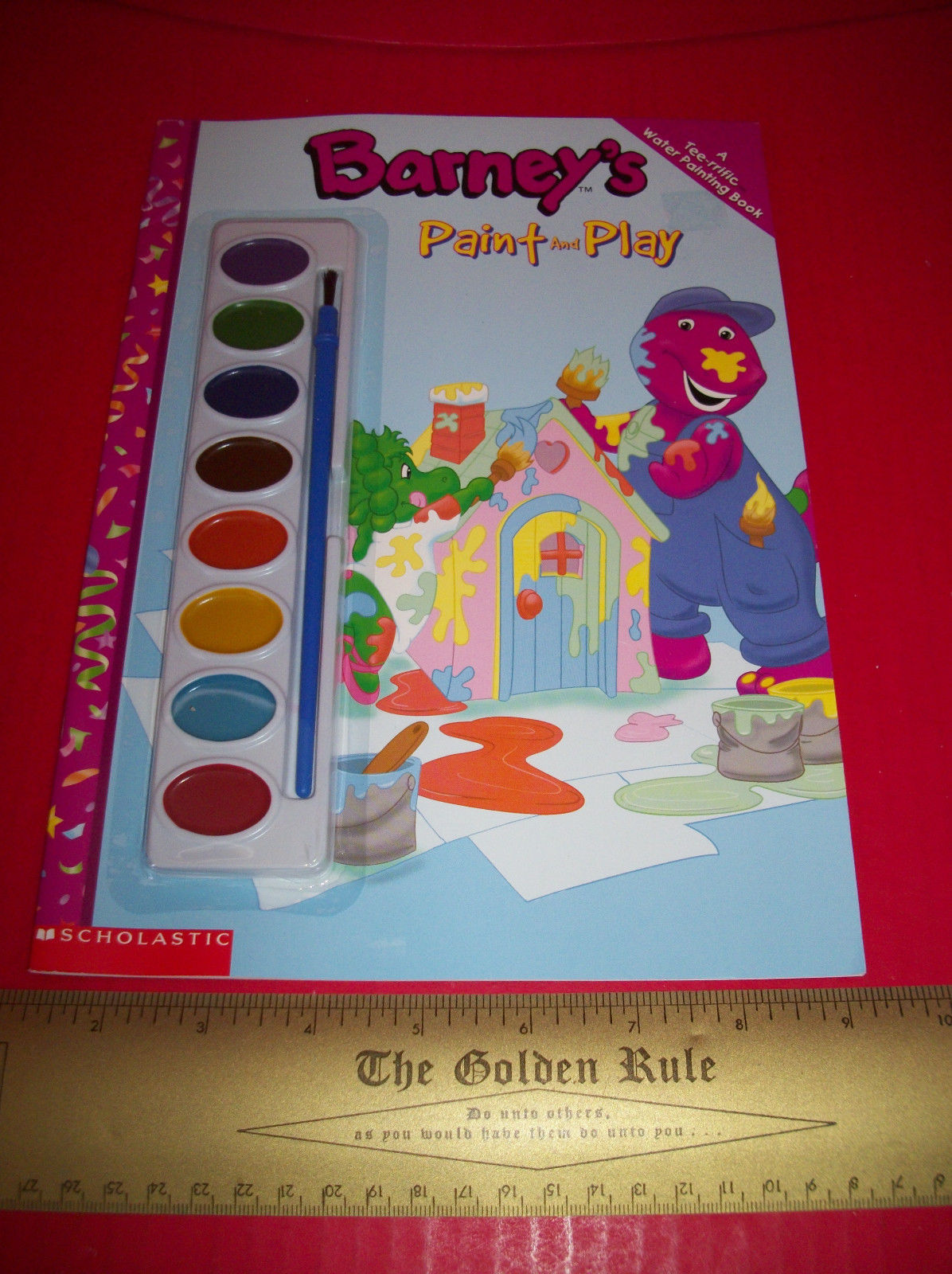 Primary image for Barney Craft Activity Book Paint & Play Scholastic Water Painting Education Set