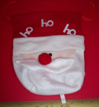 Home Holiday Christmas Party Tote Time Santa Fabric Gift Bag Sack Wrap-Up HoHoHo - $2.84