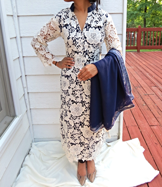shalwar kameez design with lace