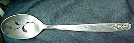 International Deep Silver Anniversary Rose Plate Pierced Serving Spoon - $7.73