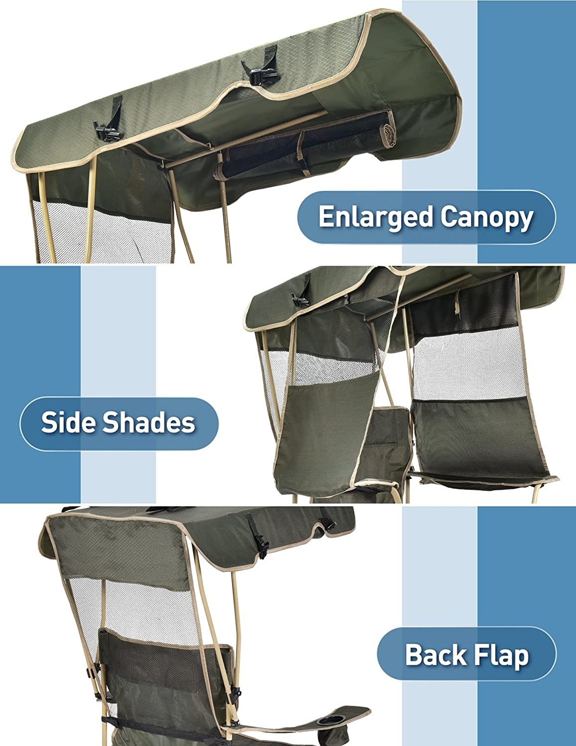 The Docusvect Folding Camping Chair With Canopy, Canopy Chair, Support