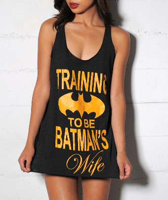 Image of Original Training To Be Batman's Wife Tank Top Next Level Womens Batman Shirt