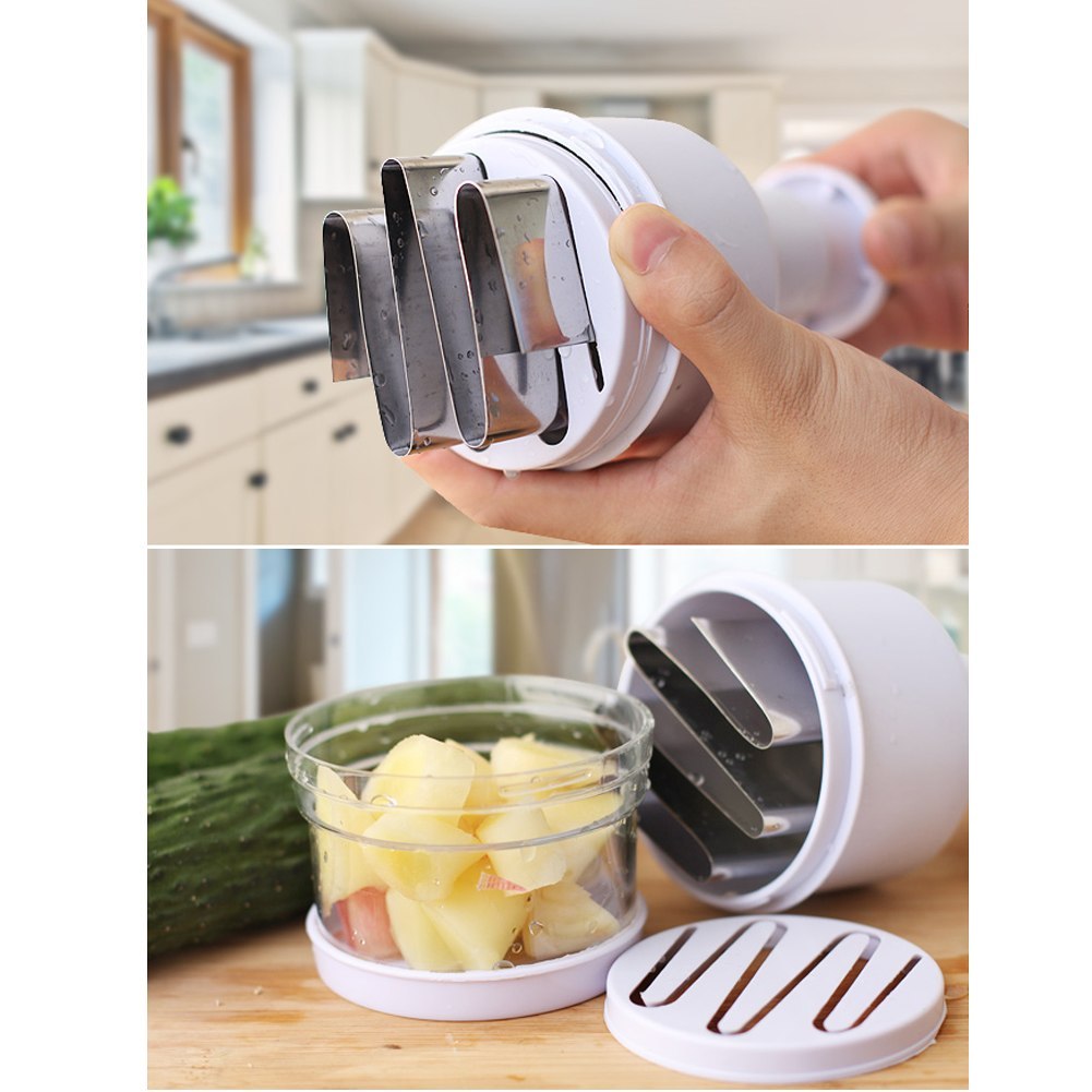 Stainless Steel Vegetable Garlic Onion Chopper Slicer Cutter Dicer 4 in 1!  - Wh