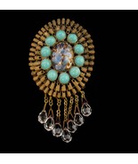 Victorian Brooch Antique Turquoise Brooch - victorian speckled egg  turq... - $165.00
