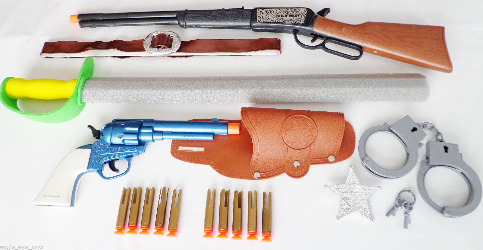 2x Toy Guns Wild Western Cowboy Rifle + Peacemaker Dart Pistol ...