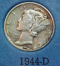 Mercury Dime 1944-D VF - $9.00