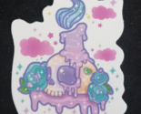 Colorful Skull Candle Roses Sticker 1.75&quot; X 1.5&quot; - $1.36
