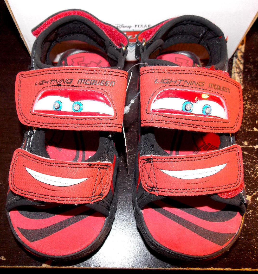 Disney Cars Toddler Boys Light Up Sandals Lightning Mcqueen Size 10 Nwt