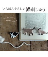 Cats and Stitch Embroidery Motifs - Japanese Craft Book - $28.37