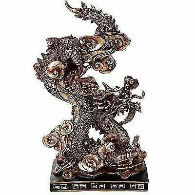 Feng Shui Chinese Imperial Nine Dragons Golden Dragon King Decorative Statue