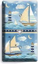 Nautical Infant Baby Nursery Sailboat Phone Telephone Wall Plates Room Art Decor - $11.15