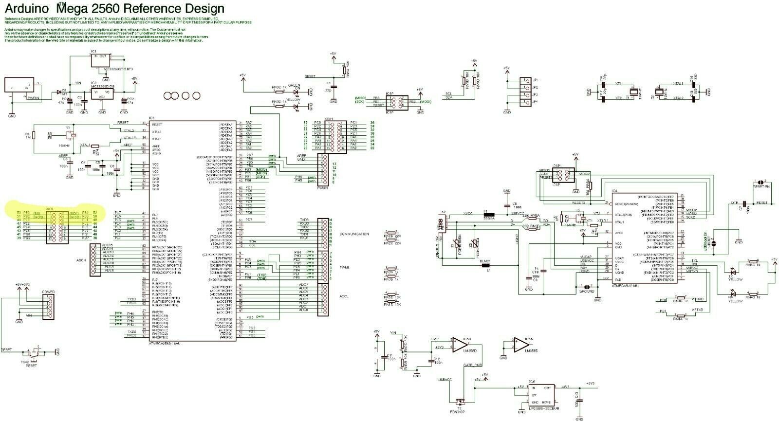 Принципиальная схема atmega2560