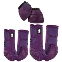 Small Classic Equine Flexion Legacy Horse Front Hind Bell boots Eggplant U-DNEP - $256.97