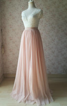 BLUSH High Waist Maxi Tulle Skirt Full Blush Wedding Bridesmaid Skirt Plus Size image 5