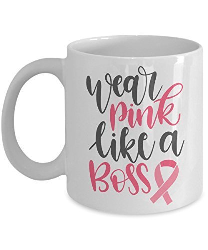 Breast Cancer Awareness Pink Ribbon Novelty Ceramic Coffee Mug - Wear Pink