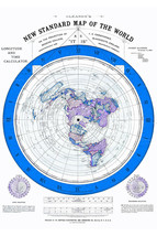 1892 Flat Earth Map - Alexander Gleason Gleason&#39;s New Standard Map of th... - $14.85+