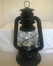 Lantern with Handle LED 11" High Black Color Metal & Glass Camping Garden Yard image 1