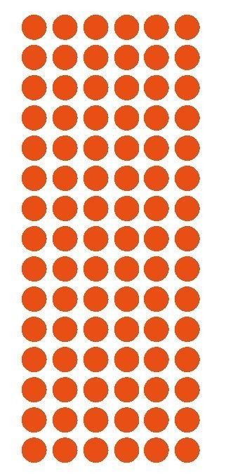 1/2" ORANGE Round Vinyl Color Coded Inventory Label Dots Stickers USA ...