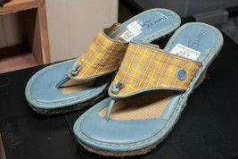 Born US 9 Blue Orange Plaid Wedge Sandals EU 40.5 - $28.00