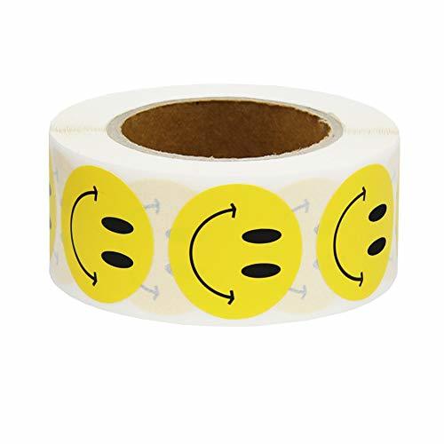 Hcode 1 inch Smiley Face Stickers Roll Happy Face Stickers Circle Dots ...