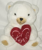 Hallmark Love Heart valentine Red Heart White Bear Plush Stuffed Gift Xoxo - $39.82