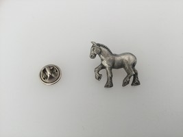 Shire Horse Pewter Lapel Pin Badge Handmade In UK - $7.50