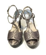 Michael Kors 8.5 Platform Sandals Snakeskin Heels T-Strap Pumps Open Toe... - $31.14