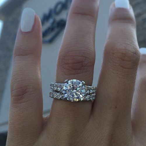 3.10Ct Round Cut White Diamond 925 Sterling Silver Engagement Weddeing Ring Set