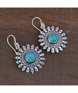 Elegant Boho Drop Earrings vintage Women 925 Silver Plated Blue Jewelry ... - $13.70