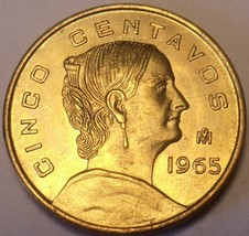 UNC Mexico 1965-Mo 5 Centavos ~ Nous Avoir Mexicain Pièces~ Blanc Josefa ~ - $3.33